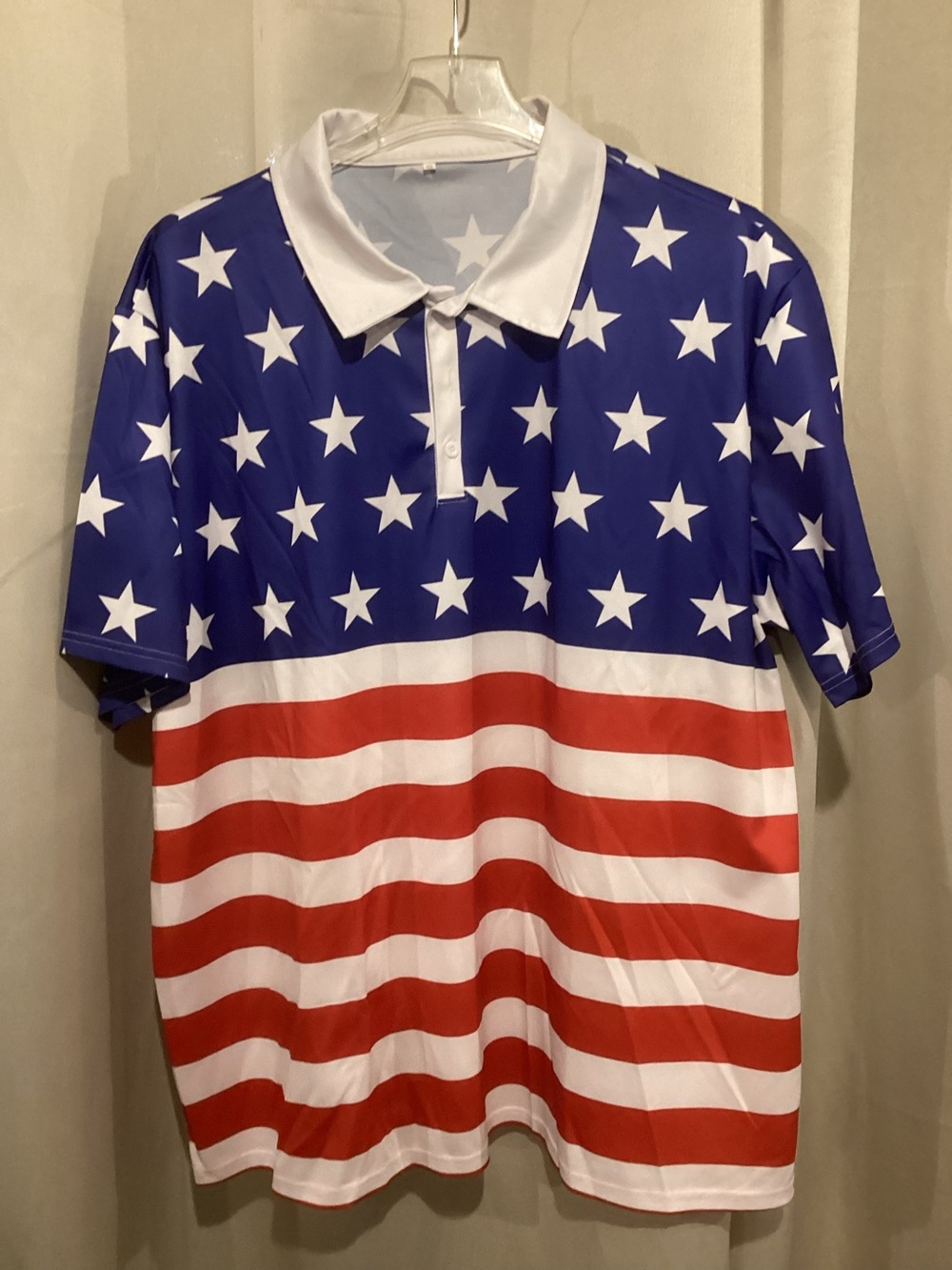 Men's Stars & Stripes Polo Shirt - Red, White & Blue